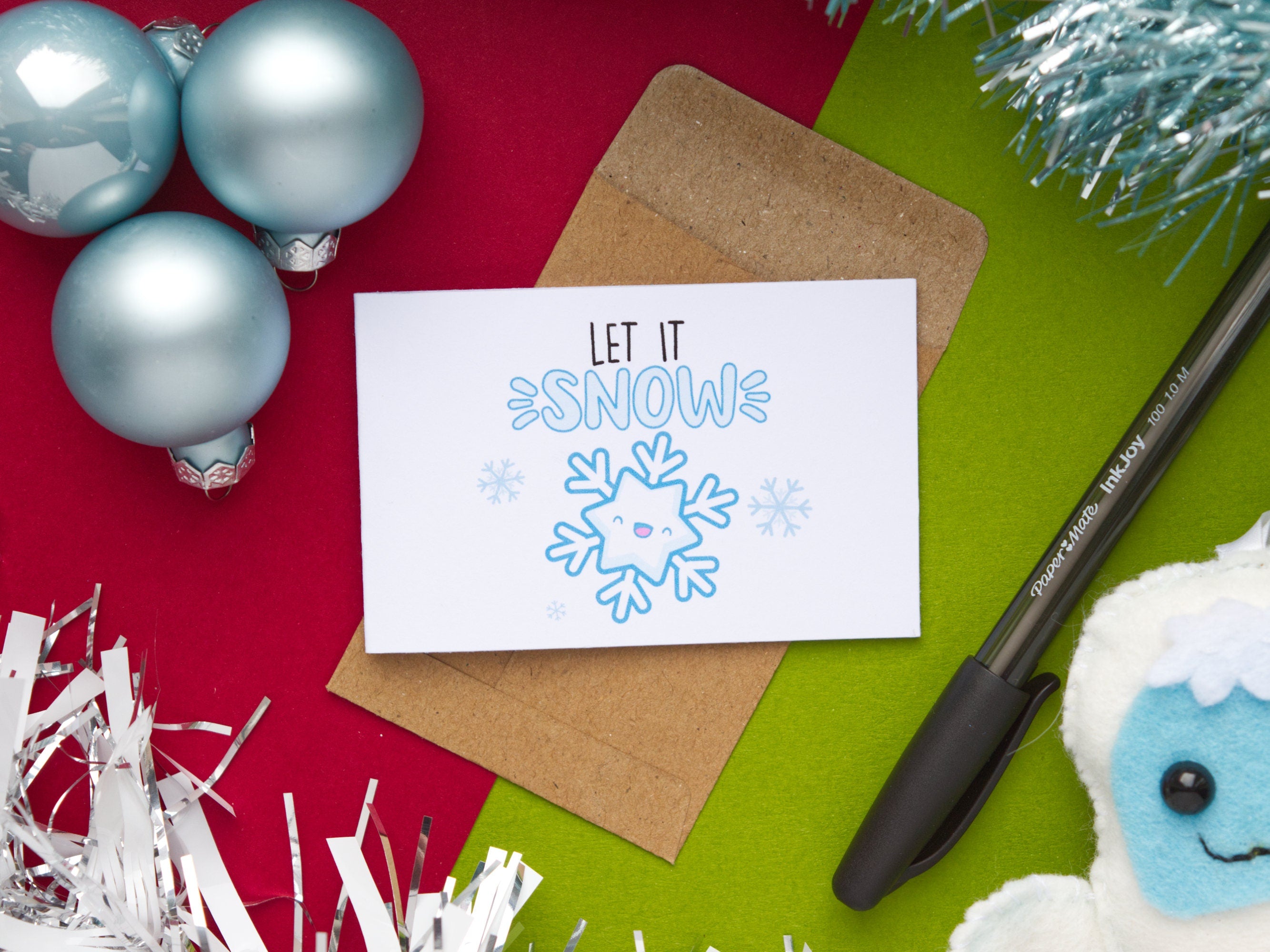 Mini Kawaii Christmas Pun Cards 5-Pack