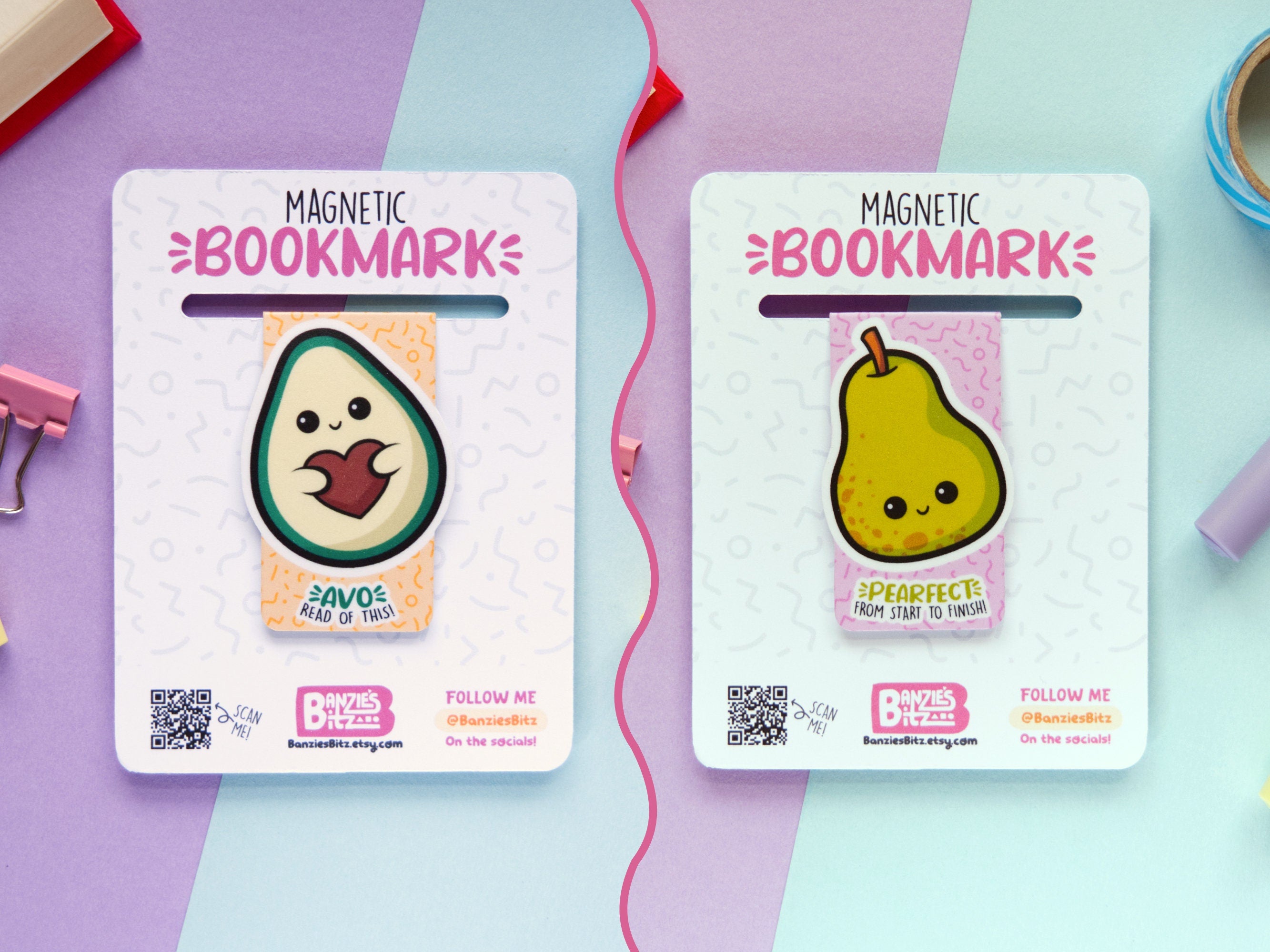 Kawaii Fruit Magnetic Bookmark