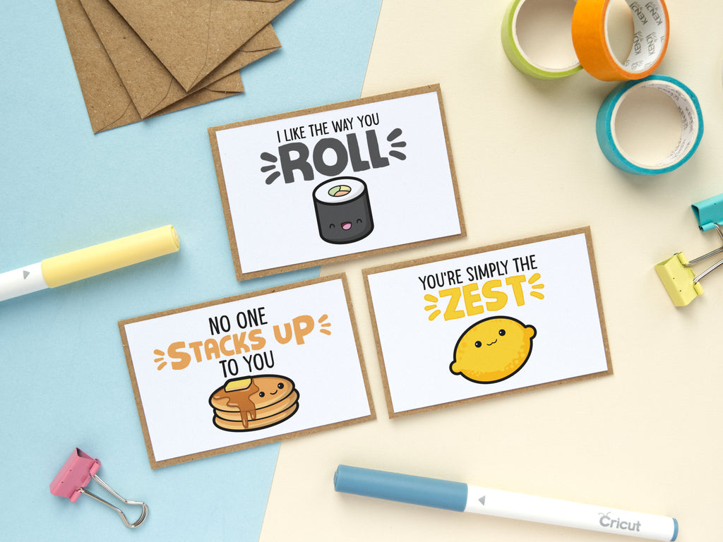 10 Mini Kawaii Note Cards Blank Backed with Envelopes