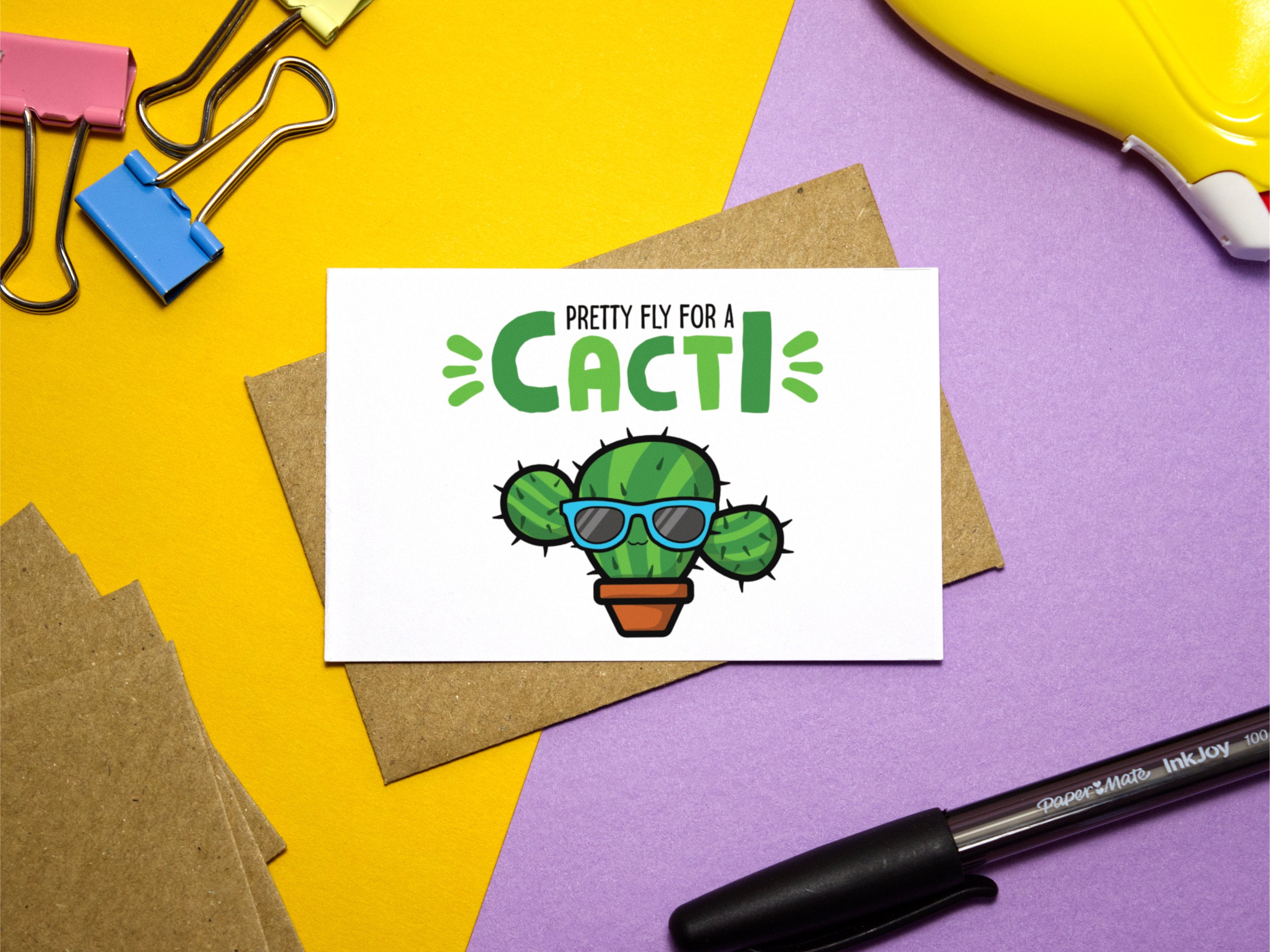 Kawaii Plant Pun Cards  5-Pack