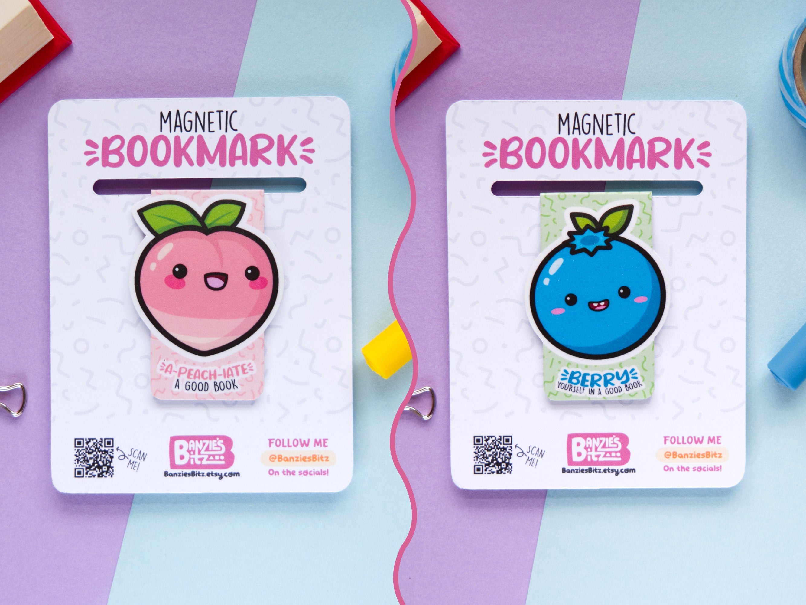 Kawaii Fruit Magnetic Bookmark