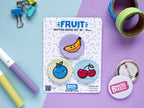 Kawaii Fruit Button Pin Badge Set #1 - 37mm