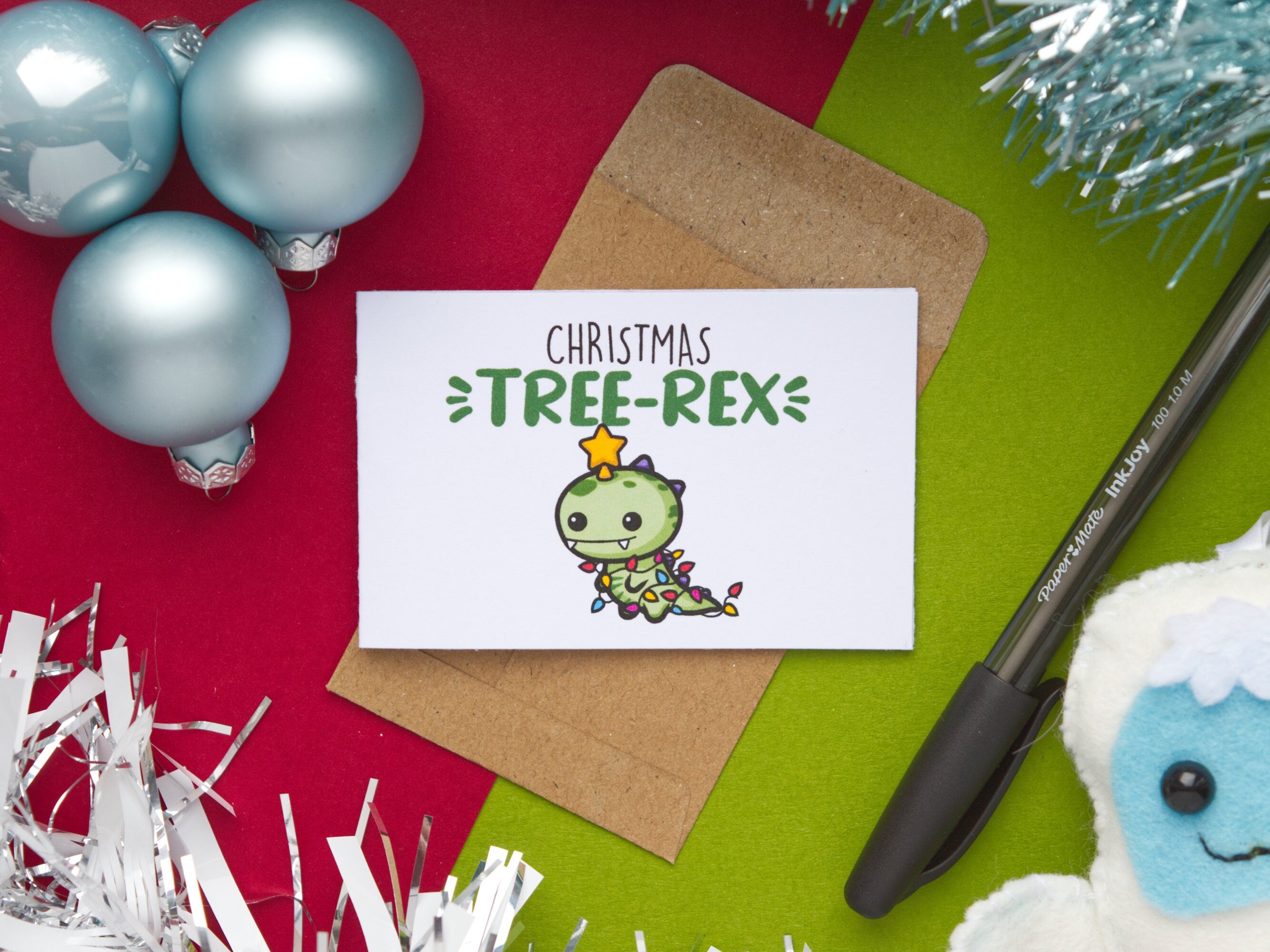 Mini Kawaii Christmas Pun Cards 5-Pack