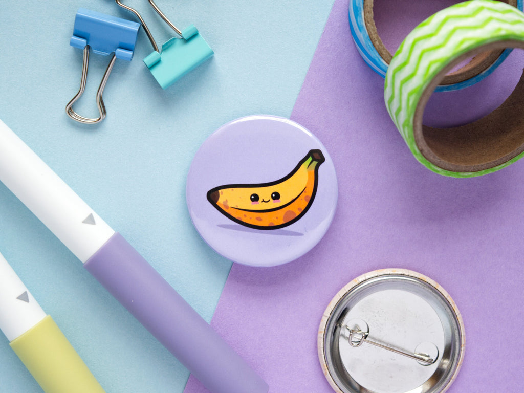 Kawaii Fruit Button Pin Badge Set #1 - 37mm