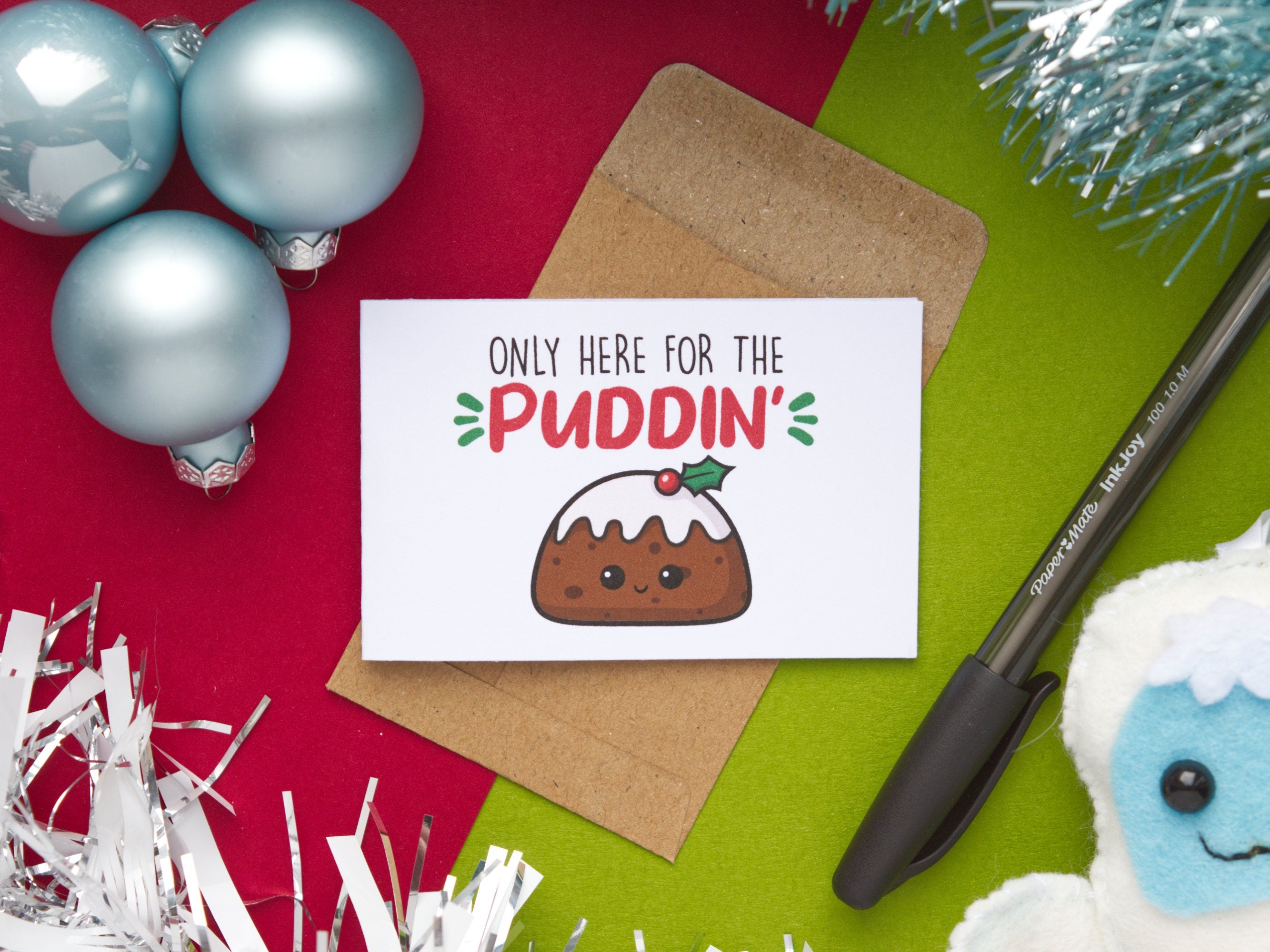 Mini Kawaii Christmas Pun Cards 5-Pack