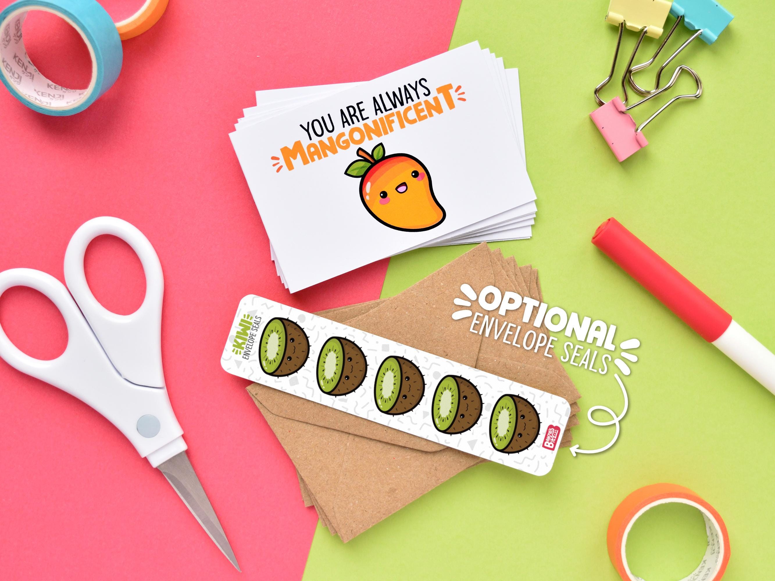 Summer Kawaii Fruit Pun Mini Cards 5-Pack