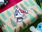 Festive Christmas Kawaii Cute Animal Gift Tags 70mm (Pack of 5) with Red & White Twine