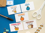 5 Mini Kawaii Snack Food Pun Cards 5-Pack