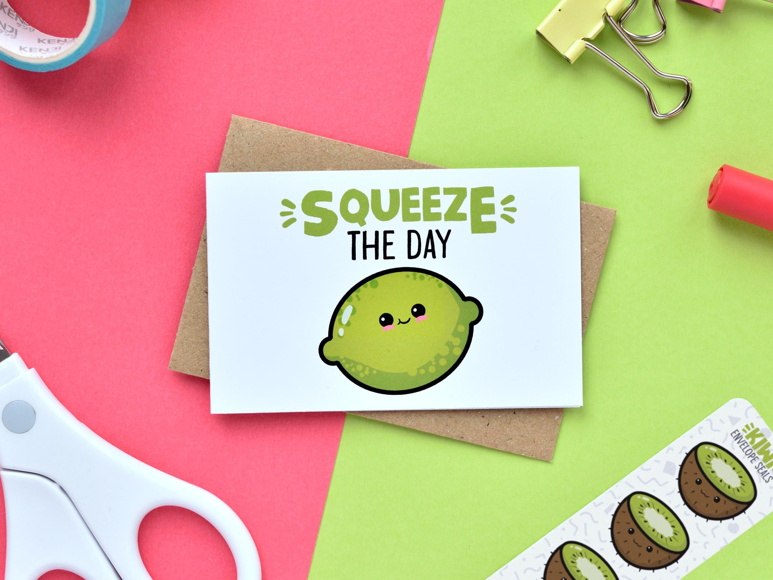 Summer Kawaii Fruit Pun Mini Cards 5-Pack