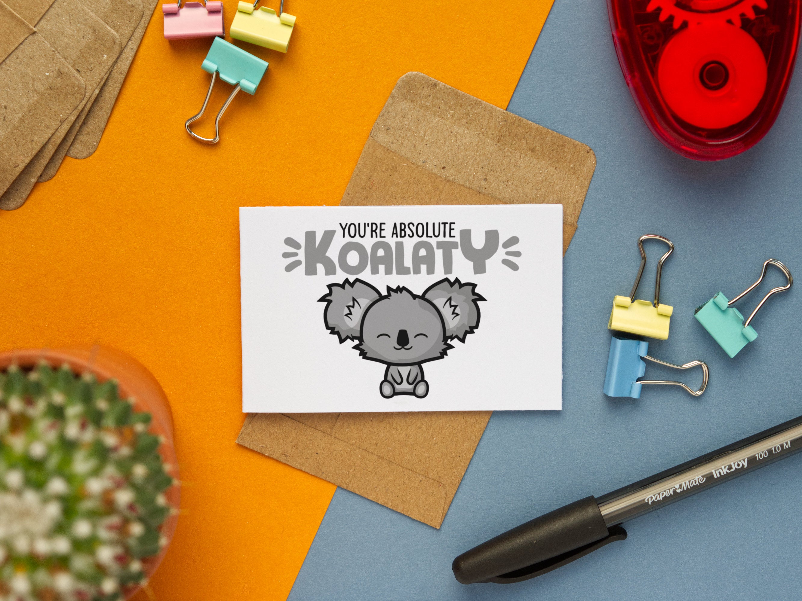 5-Pack Mini Animal Pun Cards: Kawaii Note Cards Pack