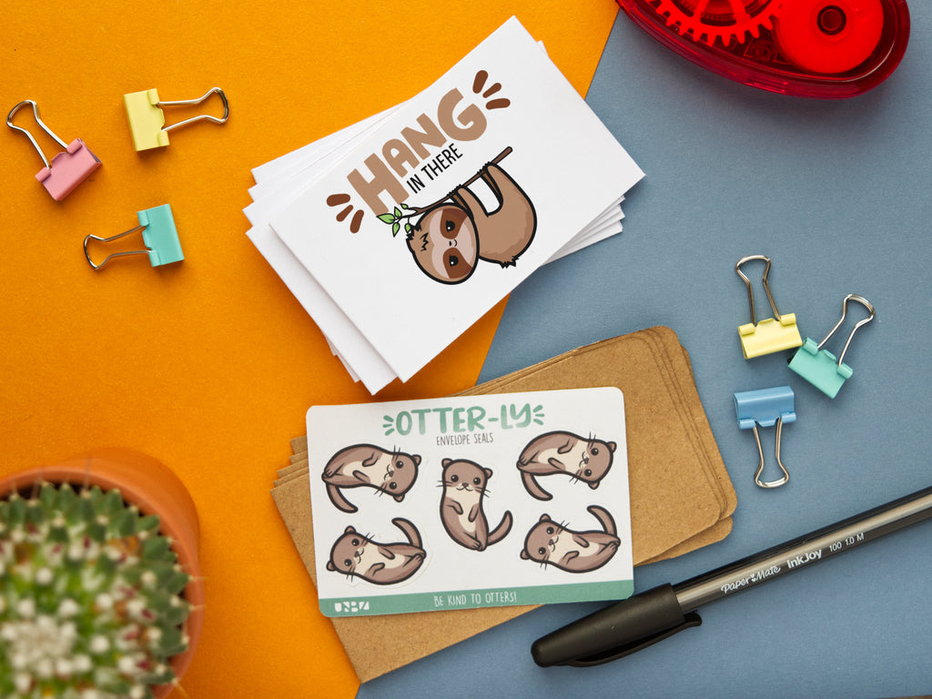 5-Pack Mini Animal Pun Cards: Kawaii Note Cards Pack