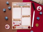 A5 Daily Quest Planner Tear Off To-Do list - RPG Adventure Theme Notepad