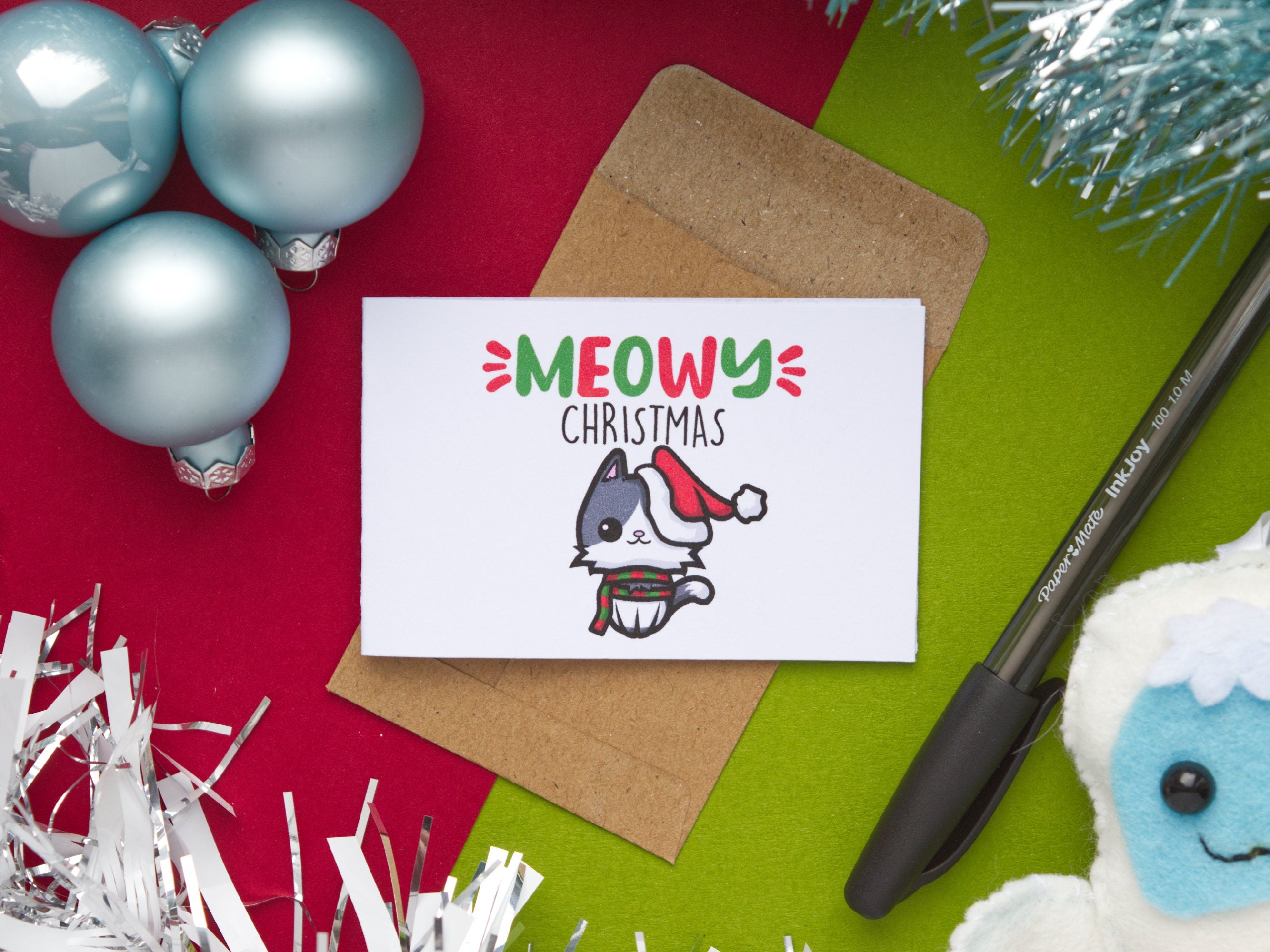 Mini Kawaii Christmas Pun Cards 5-Pack