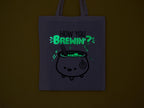 Glow in the Dark Cauldron Tote Bag: Hand Screen Printed Cotton Shopping Bag
