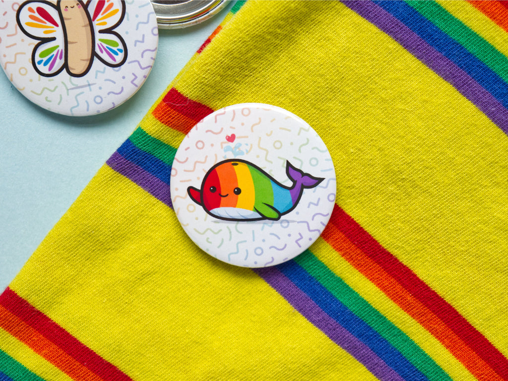 Kawaii LGBTQ+ Pride Pin Badge Set (37mm)