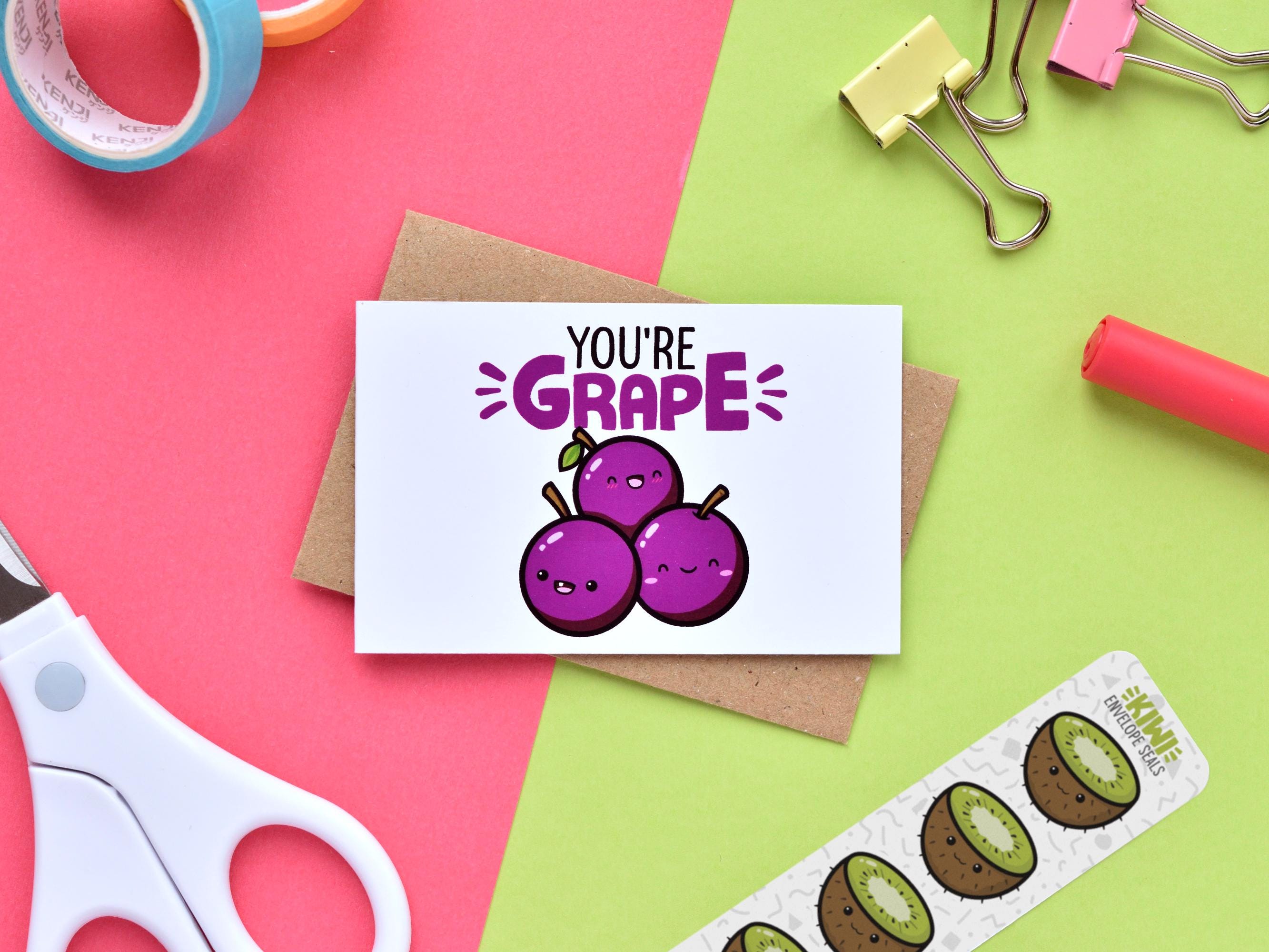 Summer Kawaii Fruit Pun Mini Cards 5-Pack