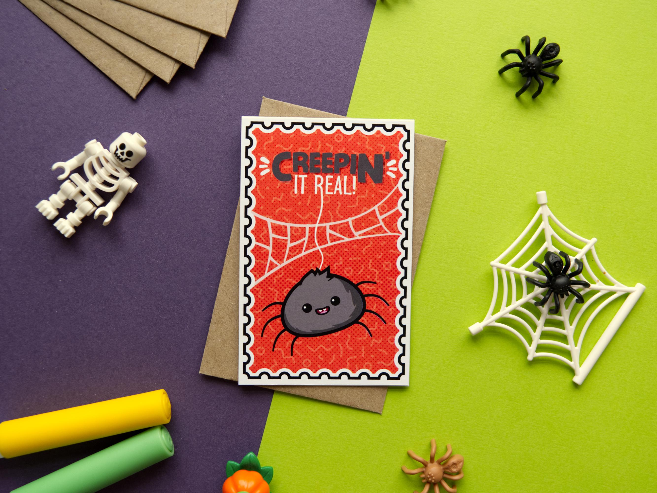 Mini Spooky Stamp Style Kawaii Cards 5-Pack