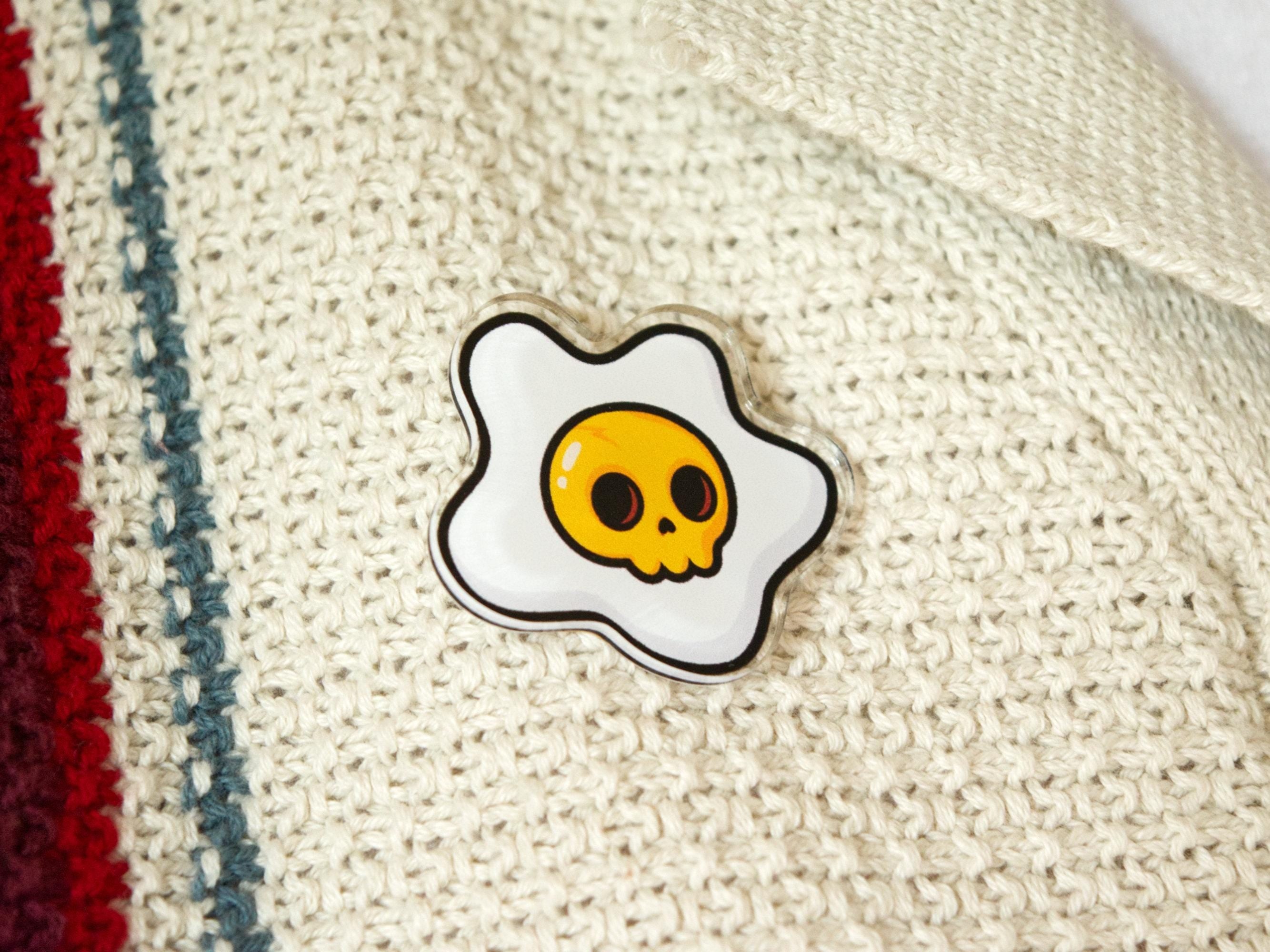Died Egg Skull Pin – 35mm Acrylic Pin Badge