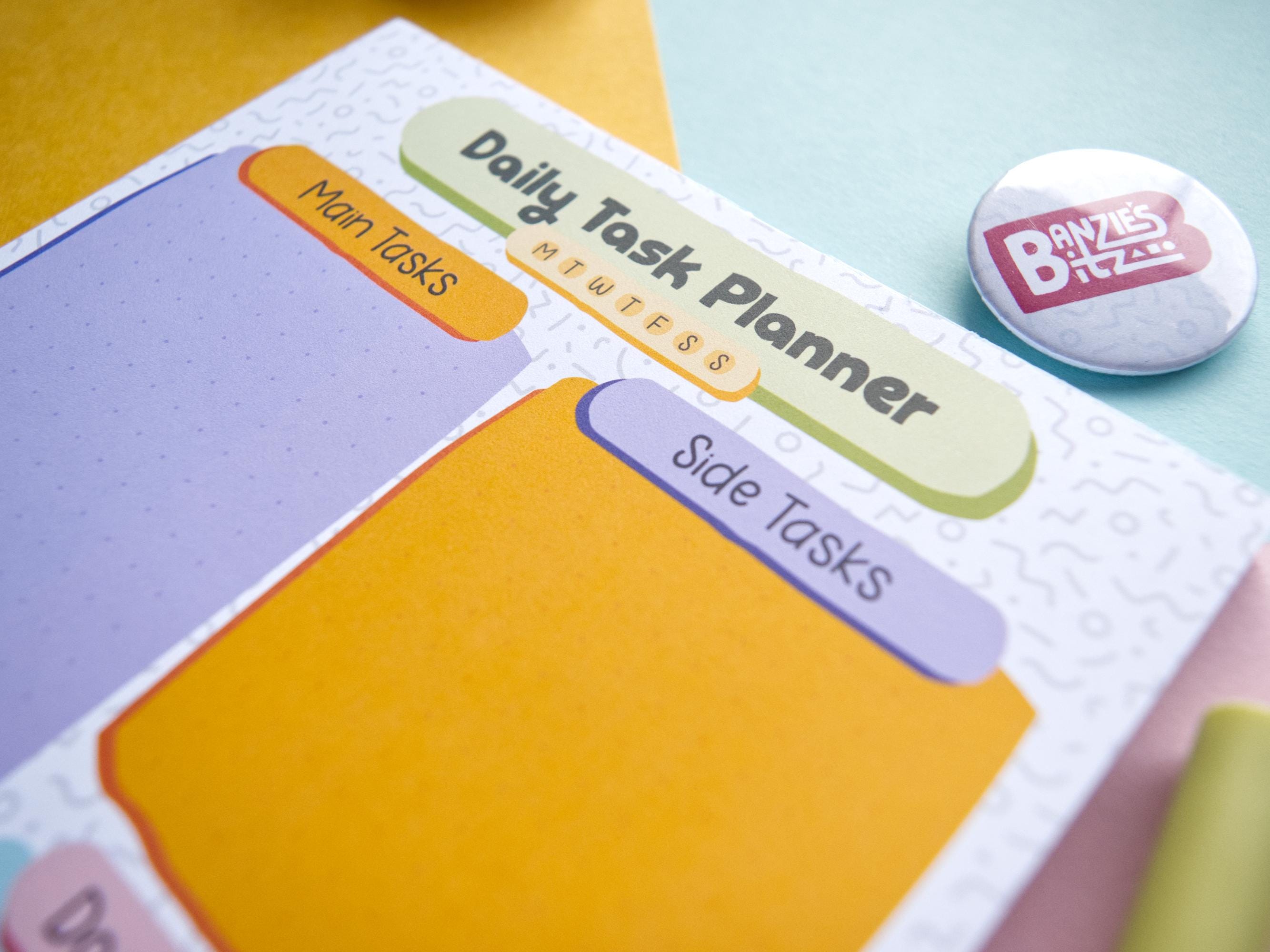 A5 Daily Task Planner Notepad: Colorful To-Do List
