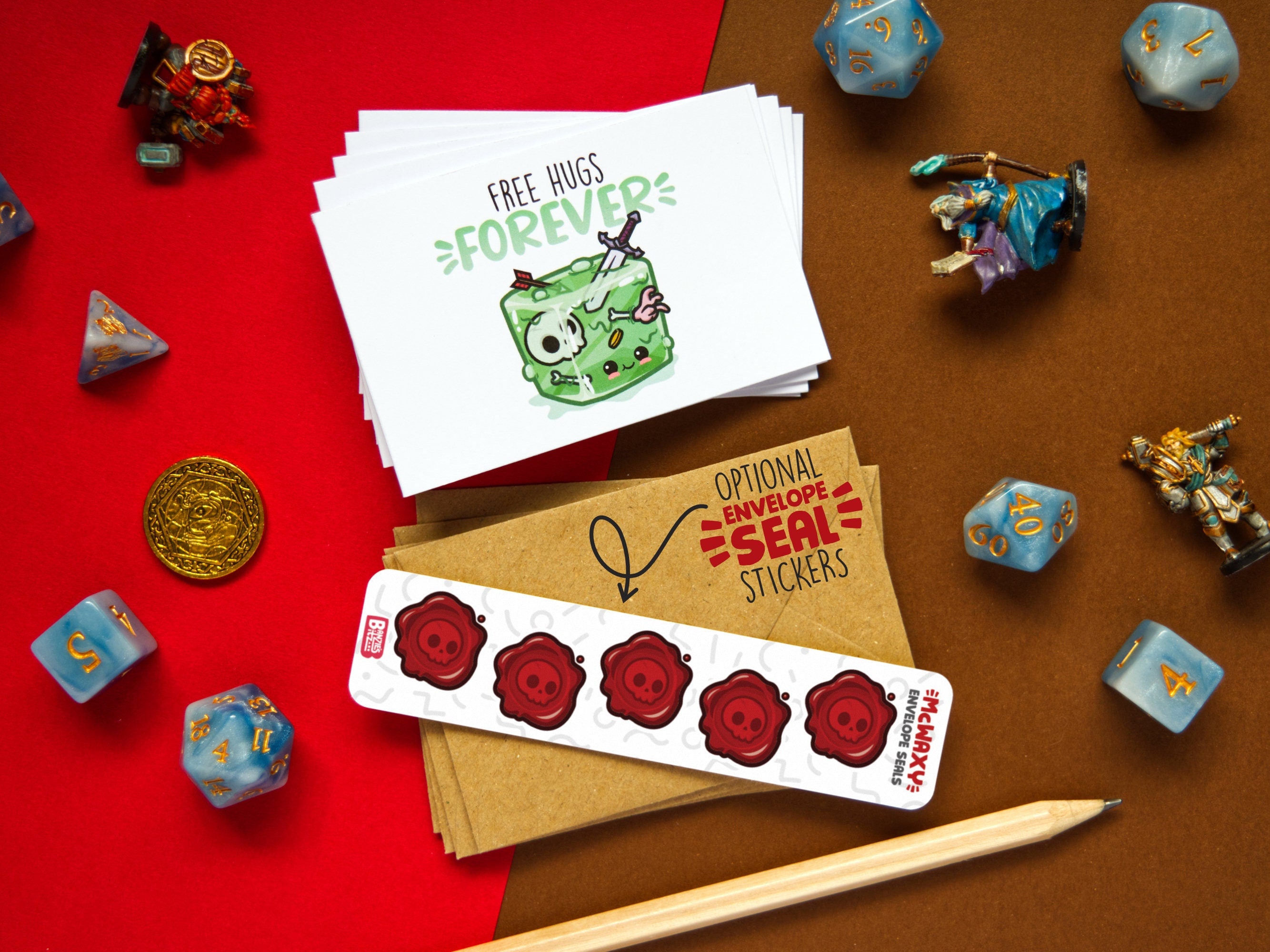 Kawaii DnD/Adventure Pun Cards 5-Pack