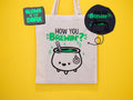 Glow in the Dark Cauldron Tote Bag: Hand Screen Printed Cotton Shopping Bag