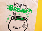 Glow in the Dark Cauldron Tote Bag: Hand Screen Printed Cotton Shopping Bag